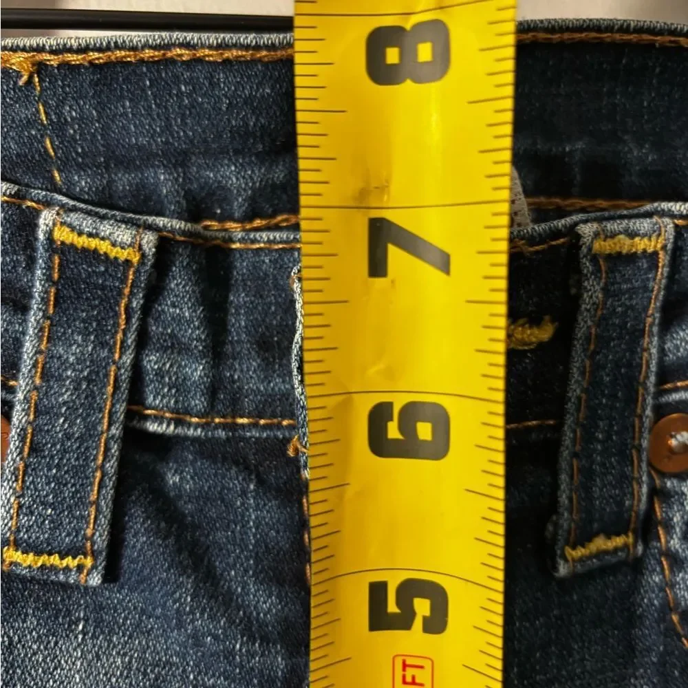 True Religion Kids Skinny Dark Wash Jeans size 7 Logo Horseshoe EUC